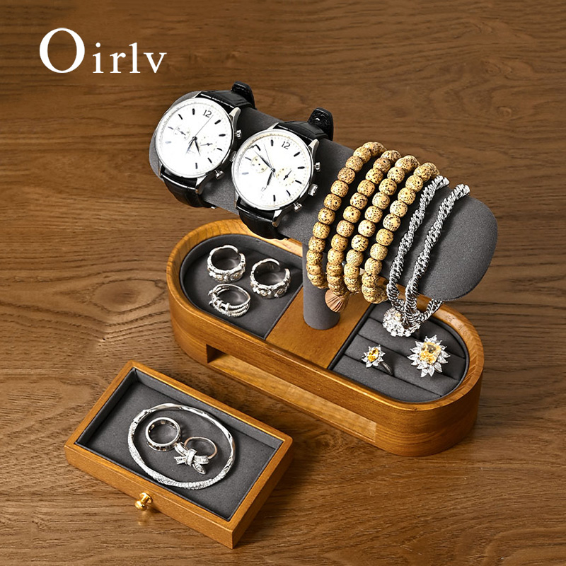 Men'S Accessories Drawer Organizer - Oirlv organizador de relógio de madeira