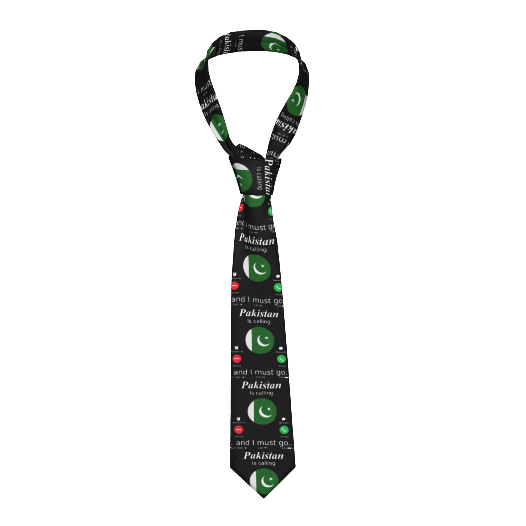 Men Accessories Pakistan - Gravata Masculina com Bandeira do Paquistão,