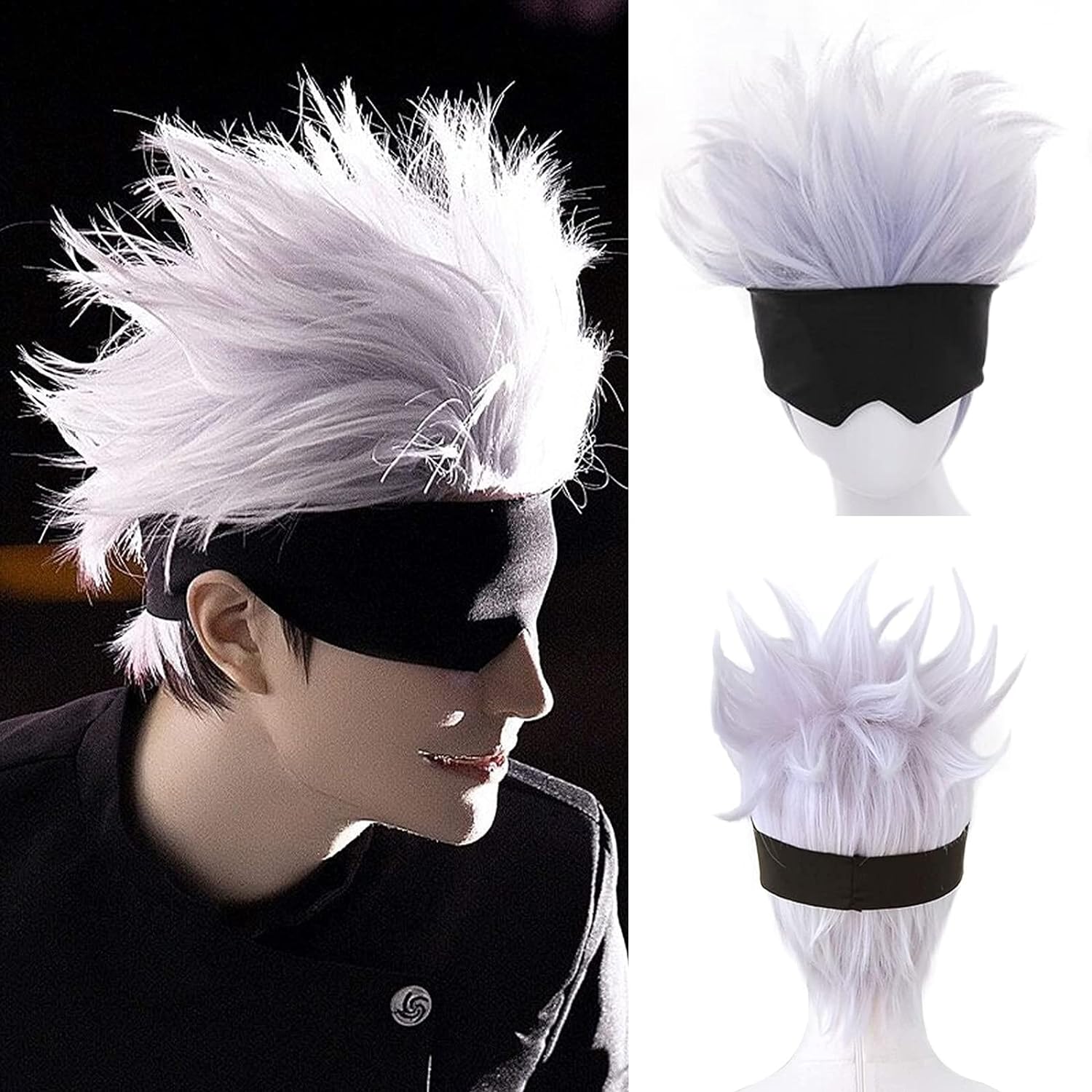 Peruca Cosplay Curta Ondulada, - Men Accessories Silver avaliação e preço