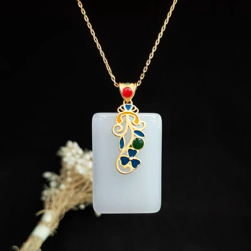 Jade pingente colar amuleto ca - Men Accessories Silver avaliação e preço