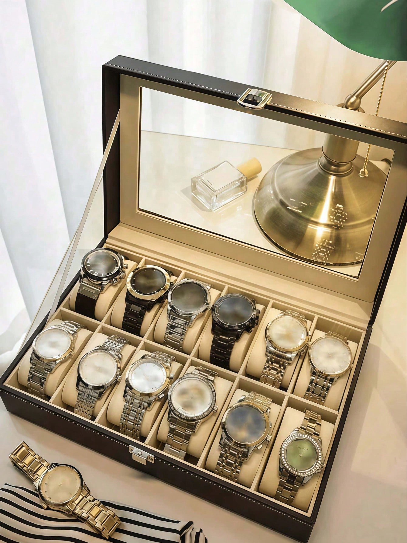 Caixa de Relógio de Couro com  - Men'S Accessories Drawer Organizer avaliação e preço